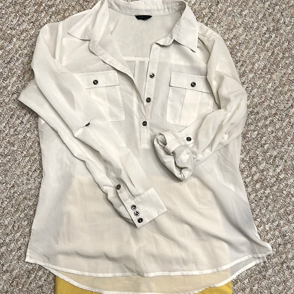 Inspiri made in Vietnam size Lg transparent white material *NWOT*